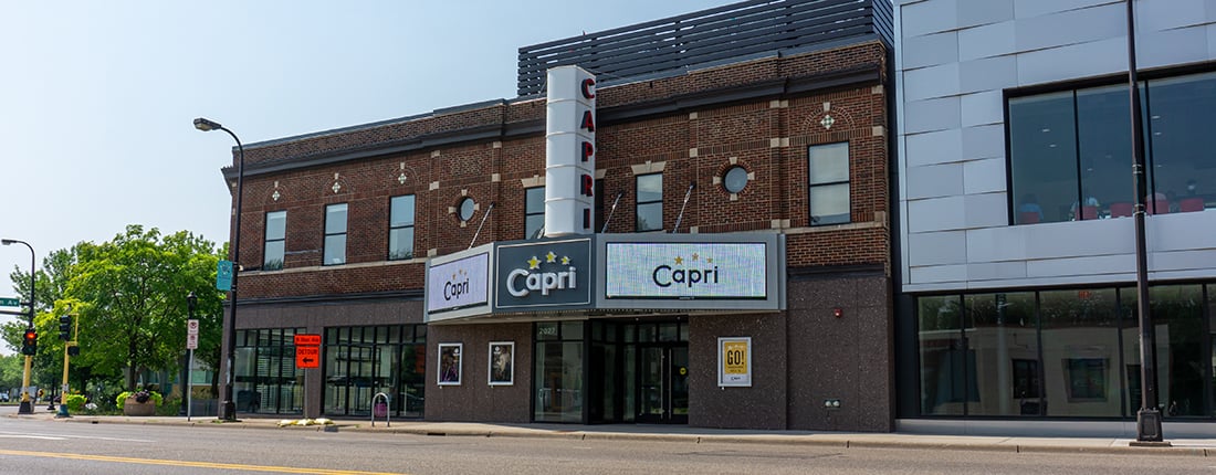 Hospitality Entertainment - LED Letters and Digital Display - The Capri Theater-1100x430-1