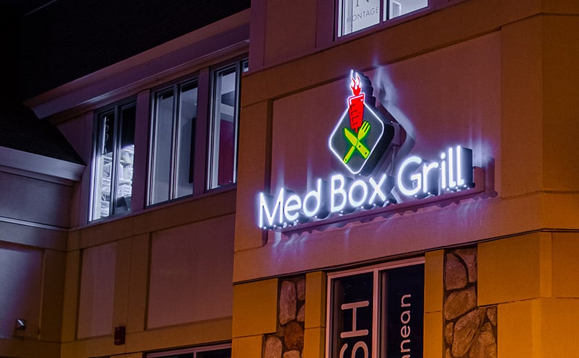 Med Box Grill LED Letter Sign