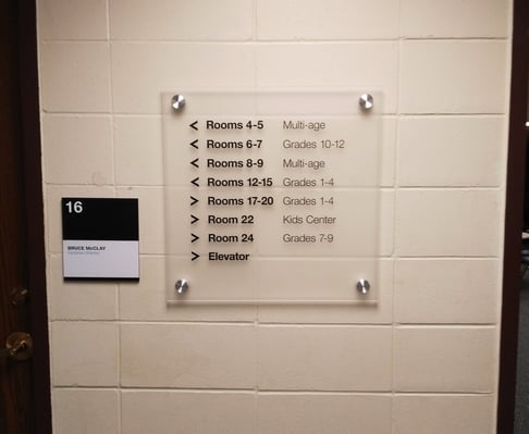 Interior Directional Sign - Calvary Church