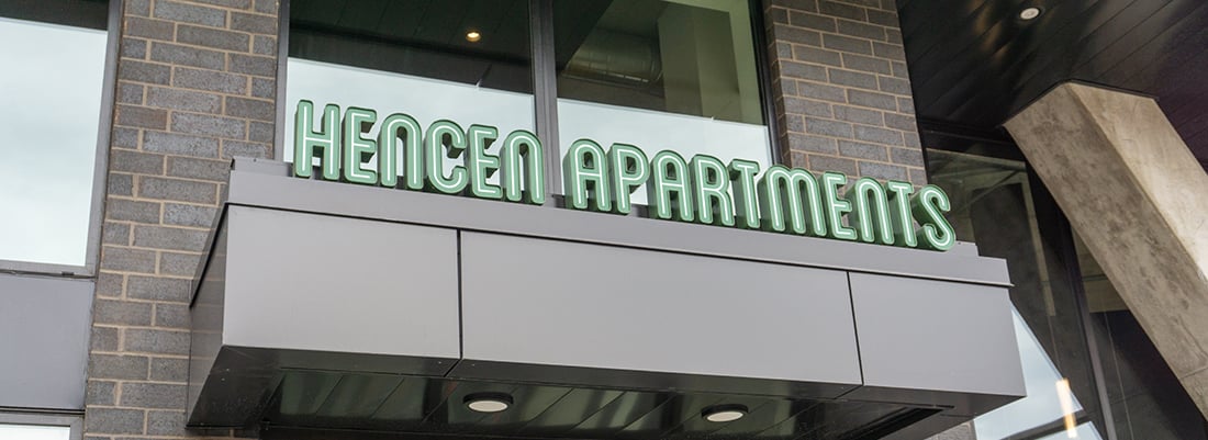 Residential - LED Letter Set - Hencen Apartments