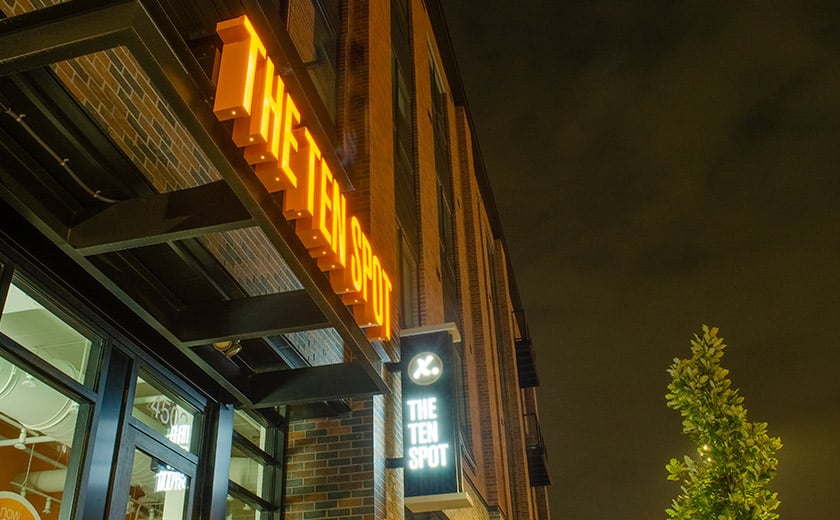 The Ten Spot exterior lighted sign