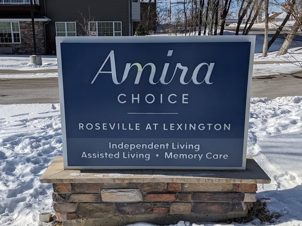 Senior Living - Monument Sign - Amira Roseville