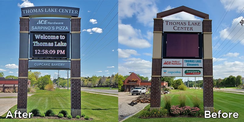 Thomas Lake Center - Pylon Sign 3-1