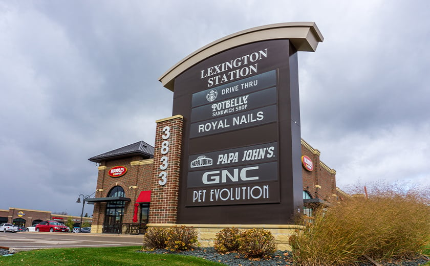 Lexington Station multi-unit retail signage 