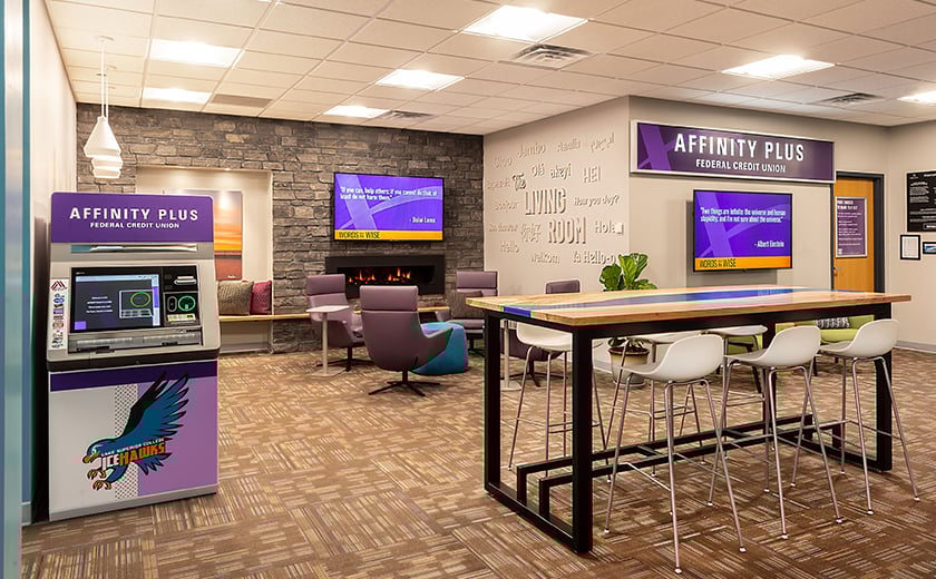 Affinity Plus Interior signage on interior wall