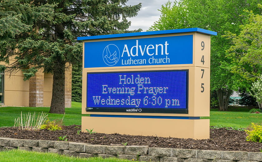 Advent Lutheran Church Lighted LED sign