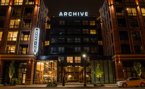 Residential Building with Signage