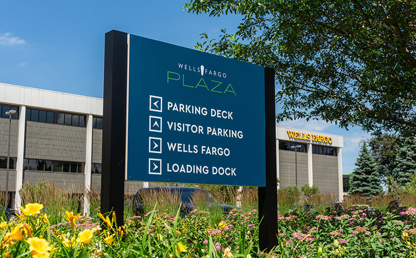 Wells Fargo Plaza wayfinding sign 