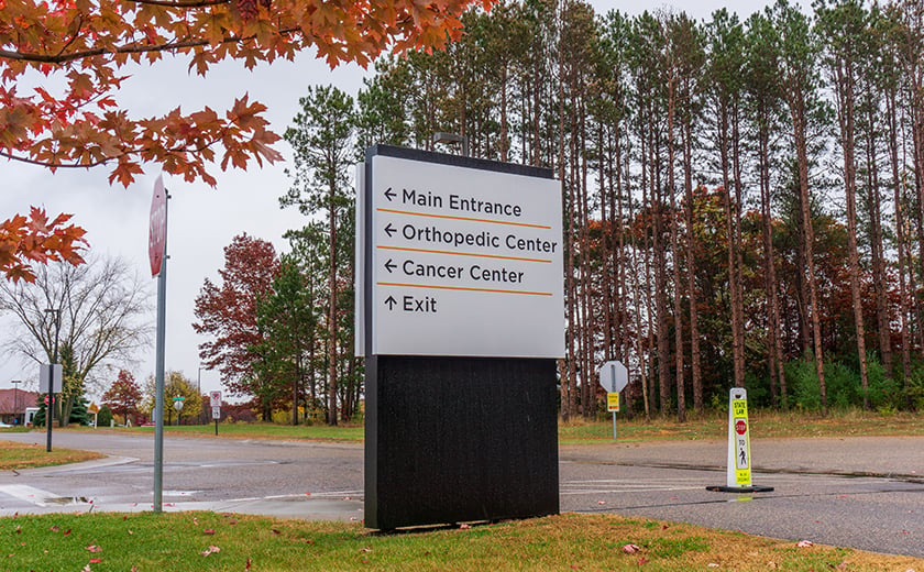 Hospital wayfinding sign 