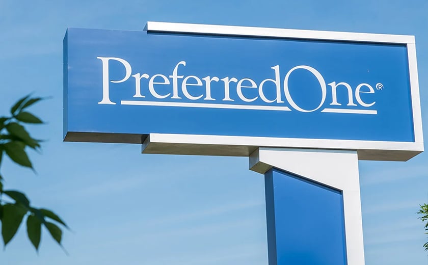 PreferredOne Pylon Sign outside 