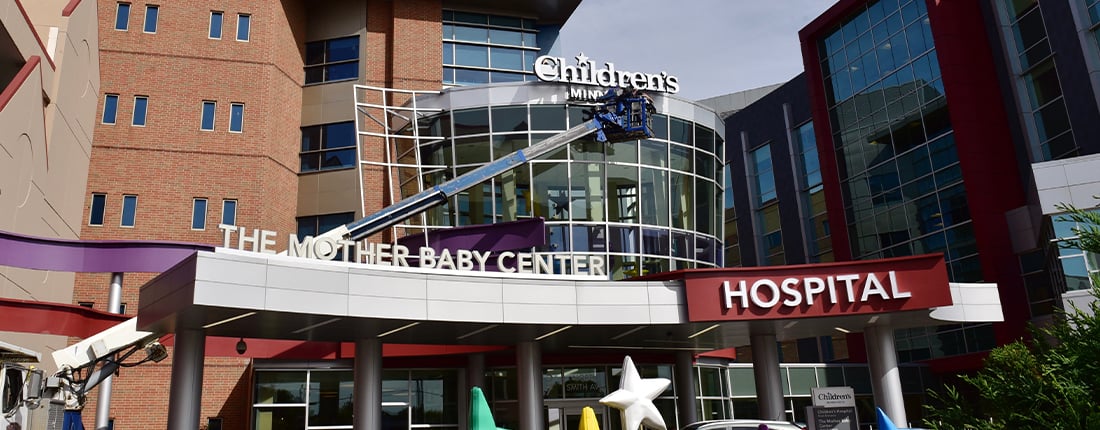 Children's Mother Baby Center Hospital exterior signage