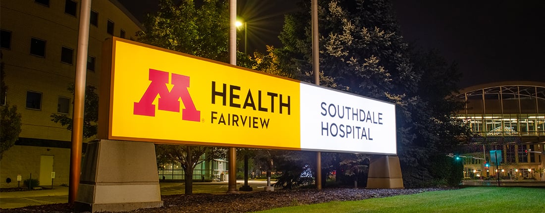 Minnesota Health Fairview Southdale Hospital Monument LED Lighted Sign 