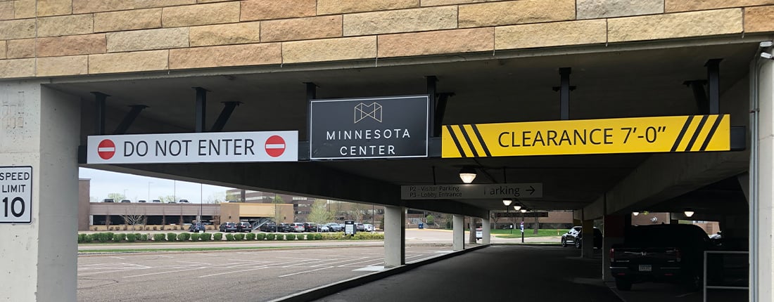 parking garage signs