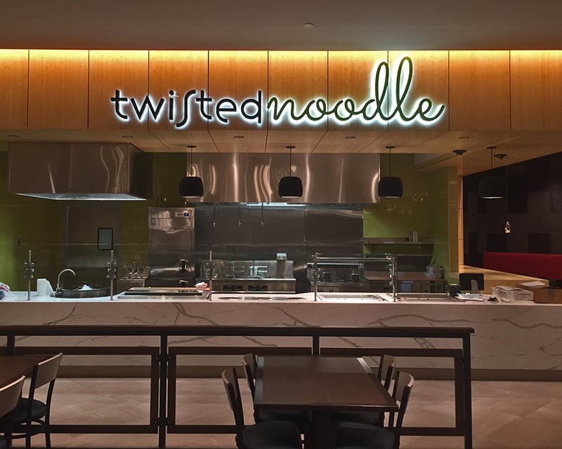 Twisted Noodle Halo illuminated Sign