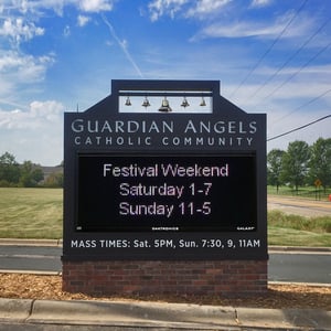 Guardian Angels Monument Sign and Electronic Message Display