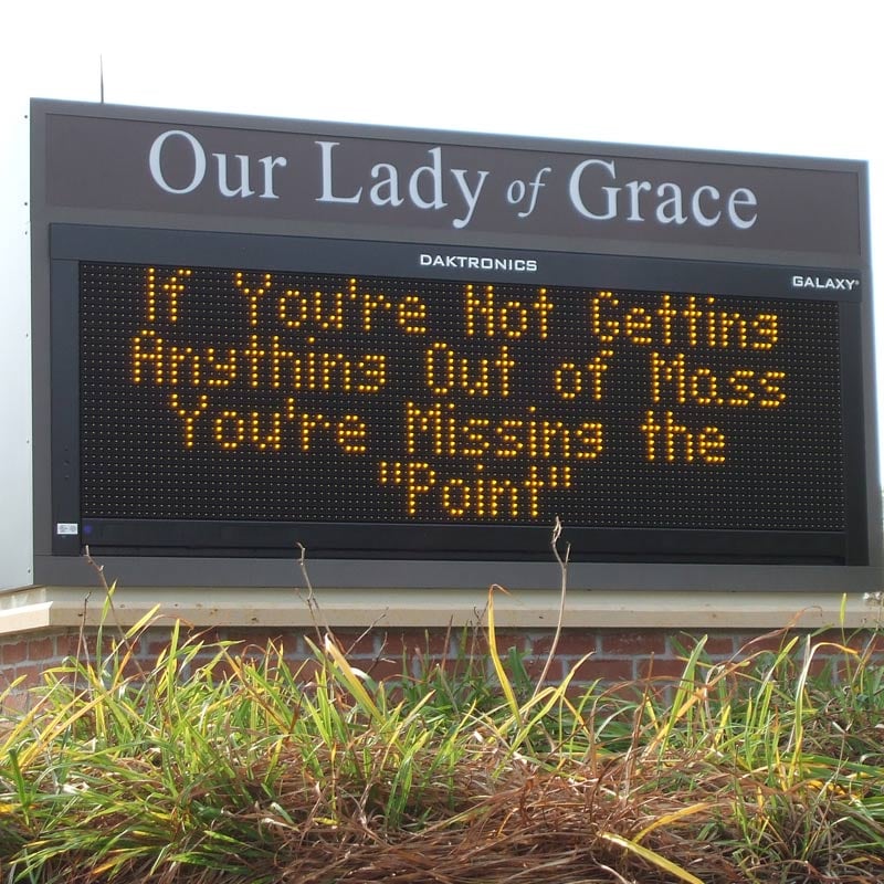 Our Lady of Grace Electronic messaging monument