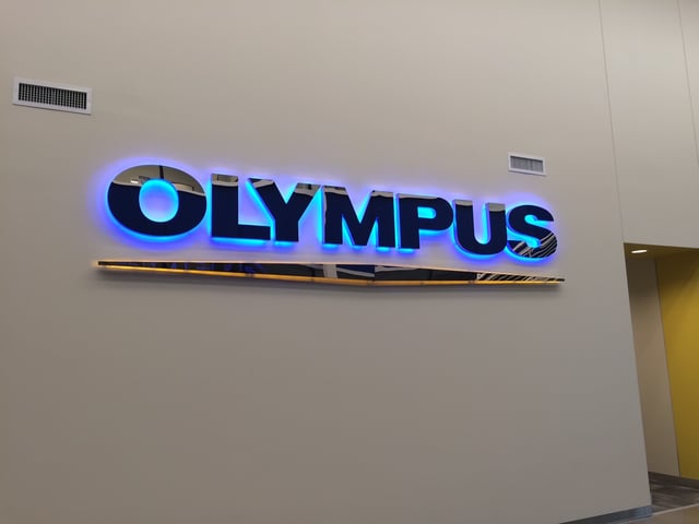 LED Halo Illuminated Custom Sign - Olympus Medical