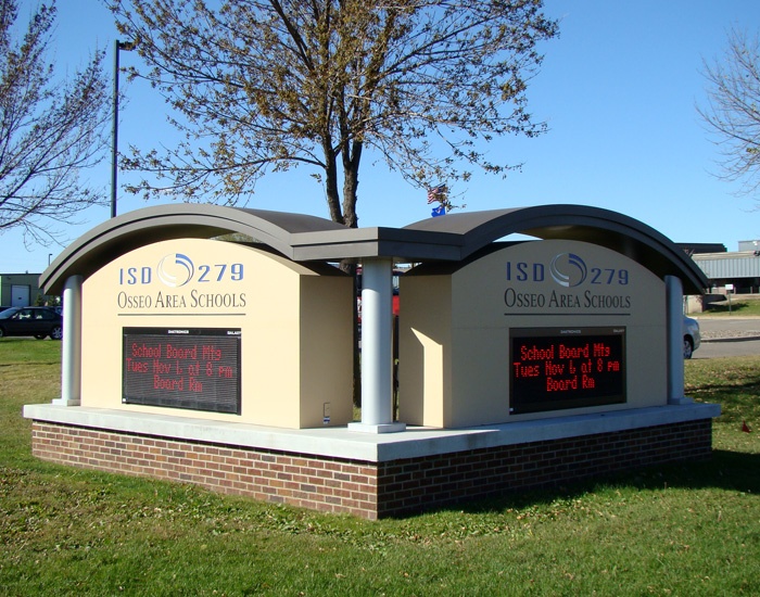 Example of monument school signs fabricated by Spectrum Signs
