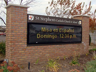 St. Stephens Catholic Church and School LED sign