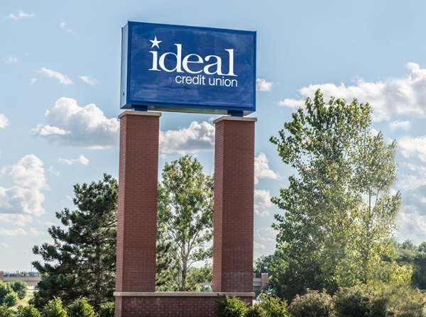 Ideal Credit Union Large Monument Sign
